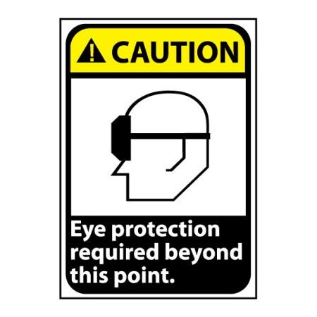 National Marker Co Caution Sign 14x10 Rigid Plastic - Eye Protection Required CGA26RB